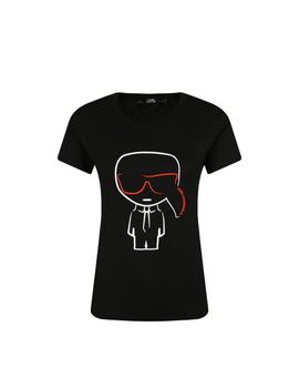 Camiseta Karl Lagerfeld negra Ikonik Outline t-shirt