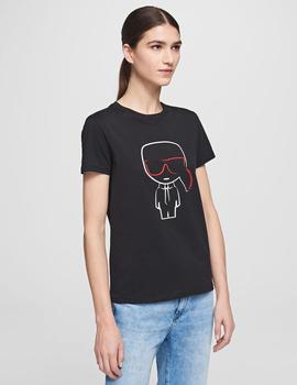 Camiseta Karl Lagerfeld negra Ikonik Outline t-shirt