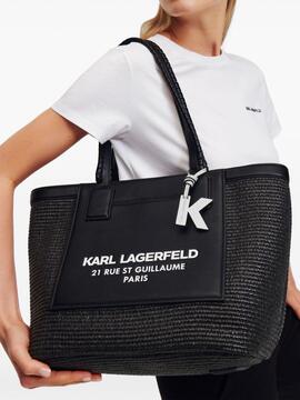 Bolso Karl Lagerfeld RSG Raffia Large Tote Negro