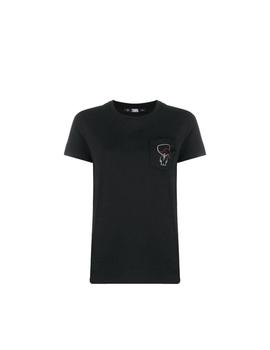 Camiseta Karl Lagerfeld negra Ikoik Outline Pocket tee