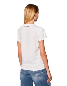 Camiseta Karl Lagerfeld blanca Ikonik Outline Pocket tee