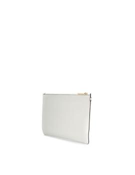 Bolso Michael Kors blanco large pouch logo print clutch