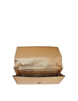 Bolso Michael Kors dorado Mott Metallic Leather wallet