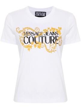 Camiseta Versace Jeans Couture Logo Baroque Blanca