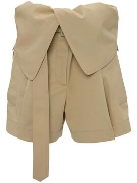 Pantalón JW Anderson Fold Over Trench Shorts Beige