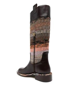 Bota Missoni Clo Piel Lurex Pixel Marrón