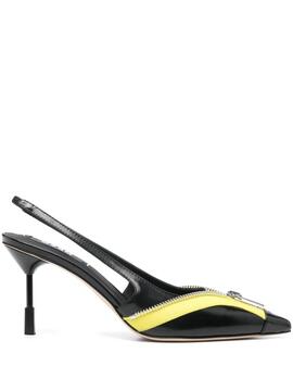 Zapatos MSGM Tacón Slingback Cremallera Amarilla