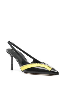 Zapatos MSGM Tacón Slingback Cremallera Amarilla