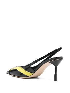 Zapatos MSGM Tacón Slingback Cremallera Amarilla