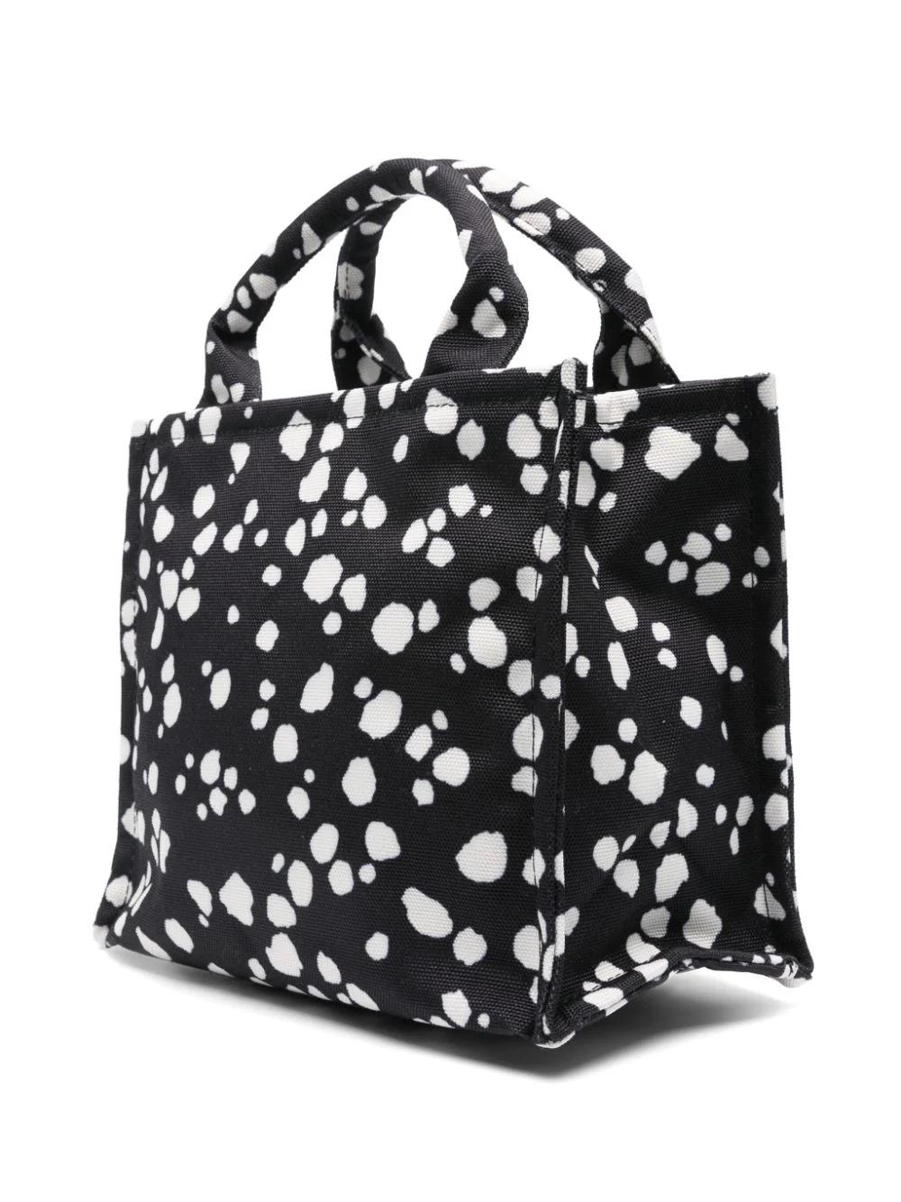 Bolso MSGM Printed Small Tote Negro Topos