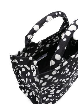 Bolso MSGM Printed Small Tote Negro Topos