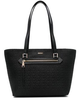 Bolso DKNY Bryant Ave Medium Tote Monograma Negro