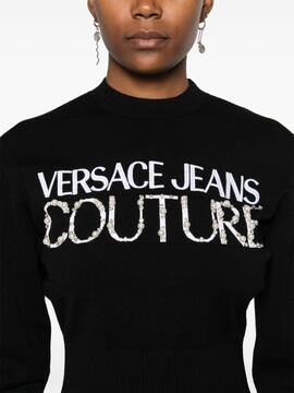 Jersey Versace Jeans Couture Pearl Sweater Negro