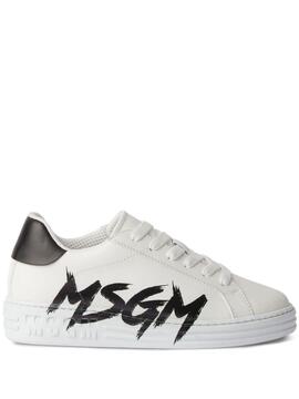 Sneakers MSGM Logo Print Blancas