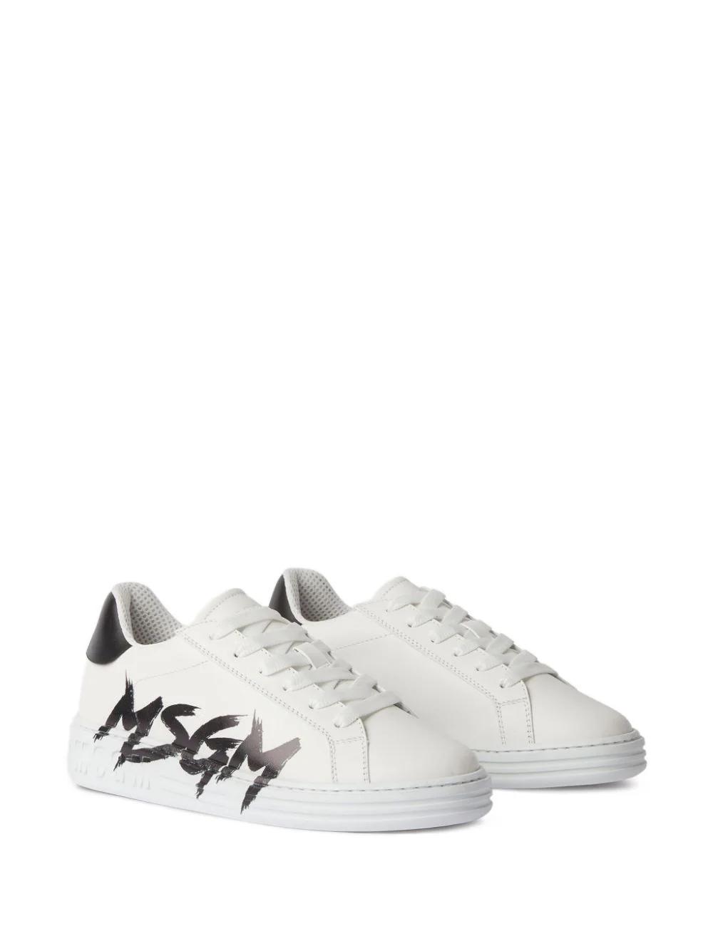 Sneakers MSGM Logo Print Blancas