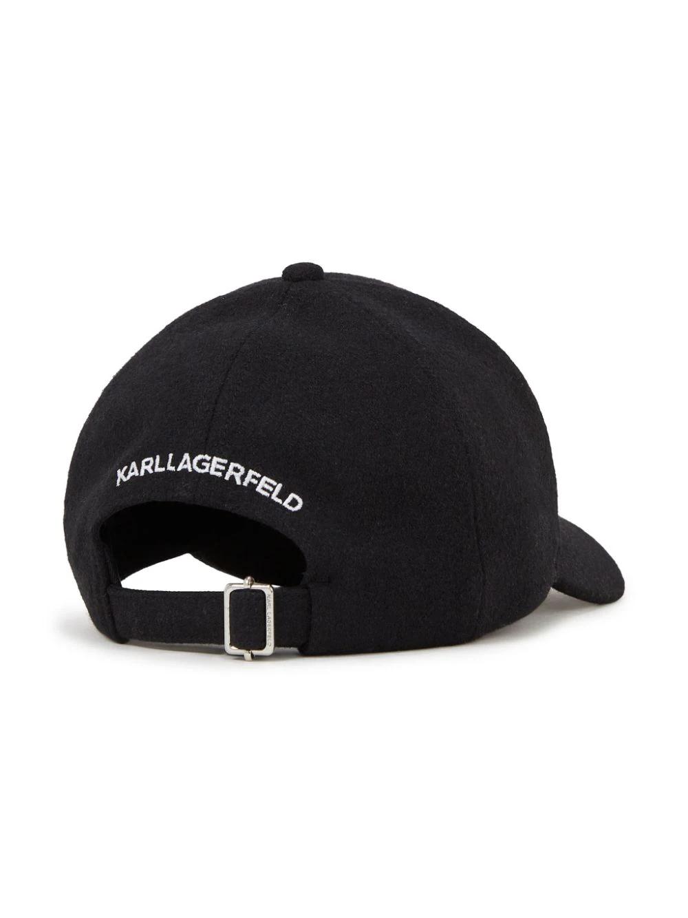 Gorra Karl Lagerfeld K/Ikonik 2.0 Wool Cap Negra