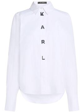 Camisa Karl Lagerfeld Snap Poplin Blanca