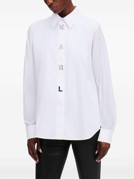 Camisa Karl Lagerfeld Snap Poplin Blanca