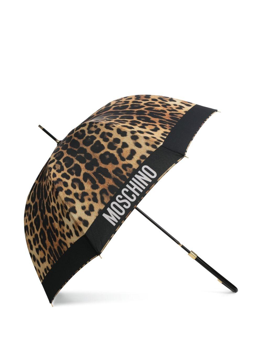 Paraguas Moschino Leopard Negro