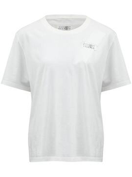 Camiseta MM6 Taped Tag Tee Blanca