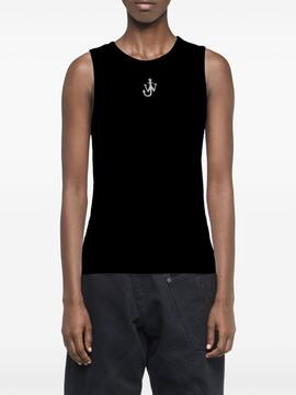 Top JW Anderson Anchor Vest Bordado Negro