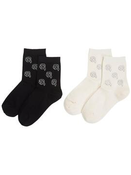 Calcetines Karl Lagerfeld K/Ikon Rhinestone Socks