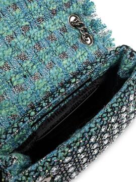 Bolso Kurt Geiger Tweed Mini Kensington Verde