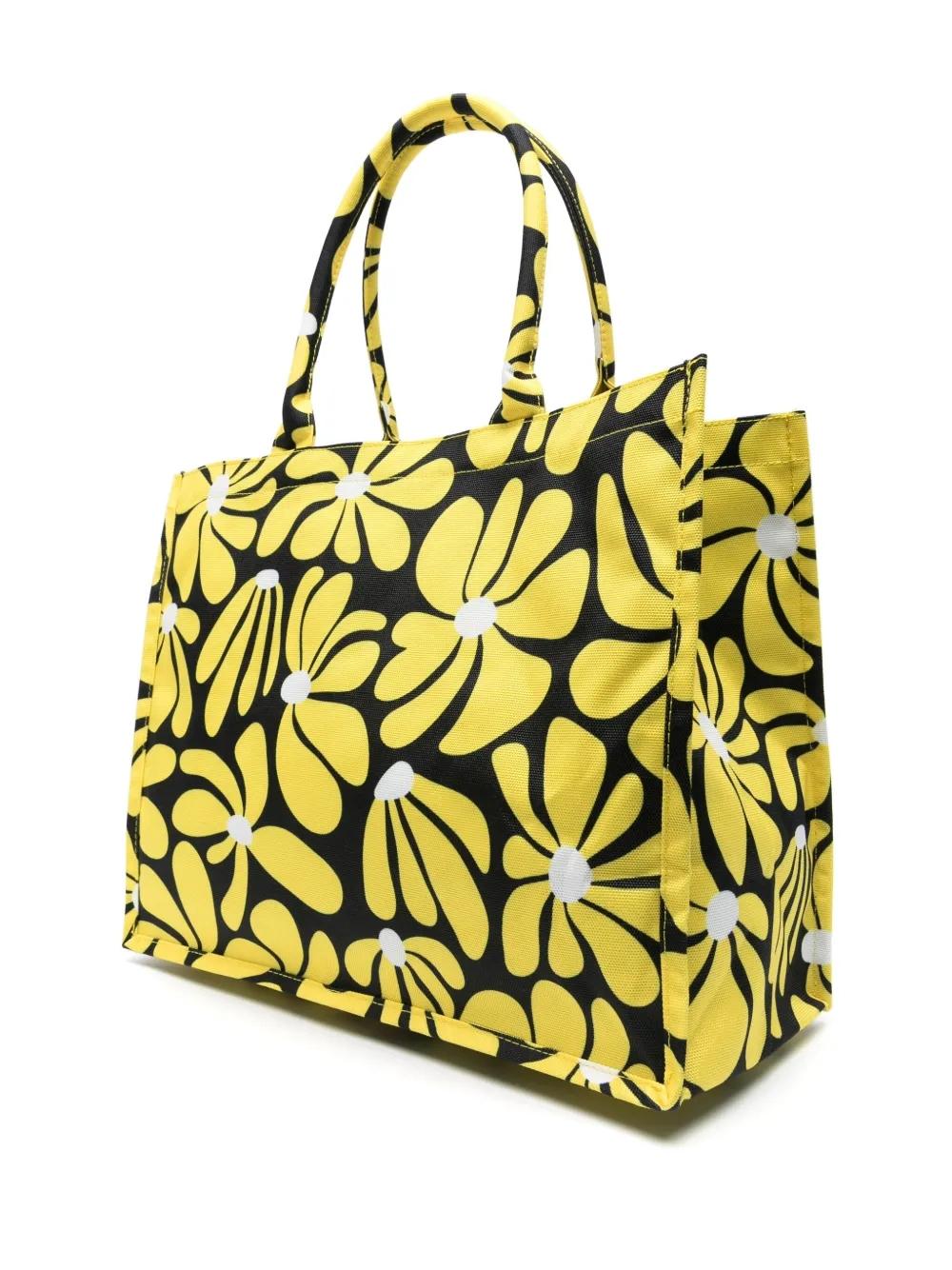 Bolso MSGM Flower Tote Fiori Negro Amarillo