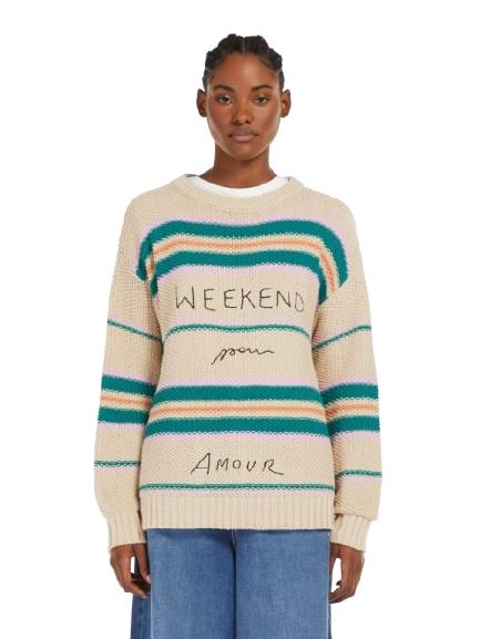 Jersey Max Mara Weekend Angus Beige Rayas