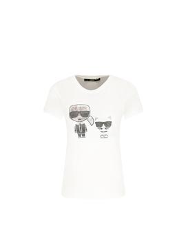 Camiseta Karl Lagerfeld  blanca Ikonik Rhinestone Strass