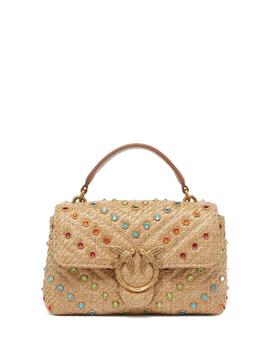 Bolso Pinko Love Mini Puff Rafia Gemas