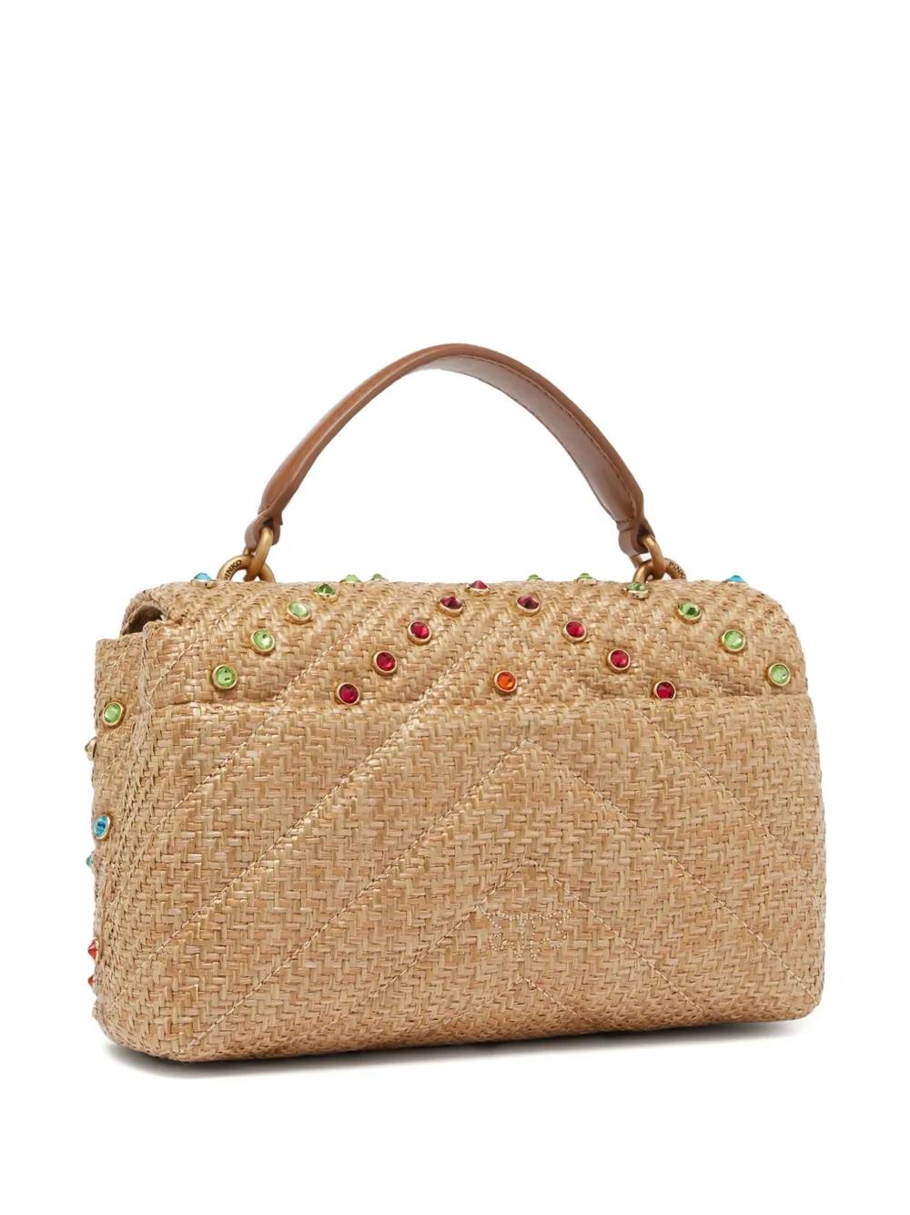 Bolso Pinko Love Mini Puff Rafia Gemas