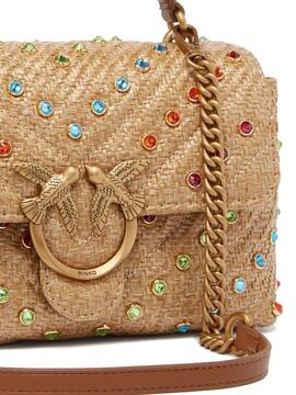 Bolso Pinko Love Mini Puff Rafia Gemas