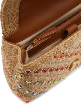 Bolso Pinko Love Mini Puff Rafia Gemas