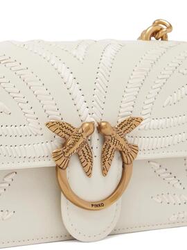 Bolso Pinko Love One Mini Vitello Blanco