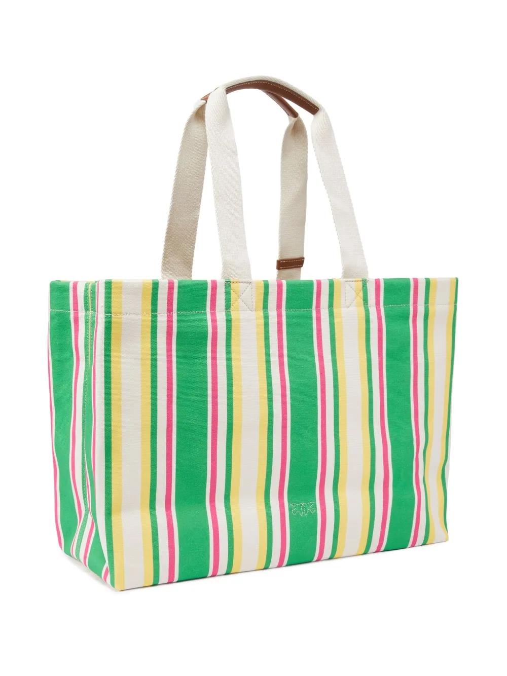 Bolso Pinko Shopper Extra Canvas Rayas