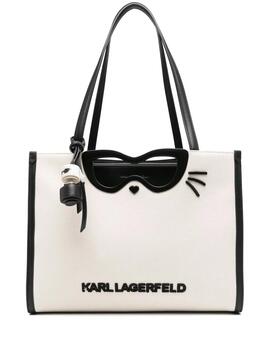 Bolso Karl Lagerfeld Ikon Choupette Tote Blanco
