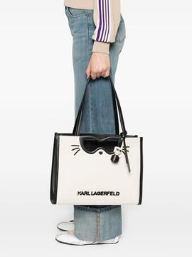 Bolso Karl Lagerfeld Ikon Choupette Tote Blanco