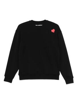 Sudadera Karl Lagerfeld Heart Sweatshirt Negra