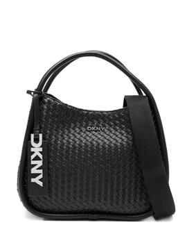 Bolso DKNY Capri Medium Hobo Trenzado Negro