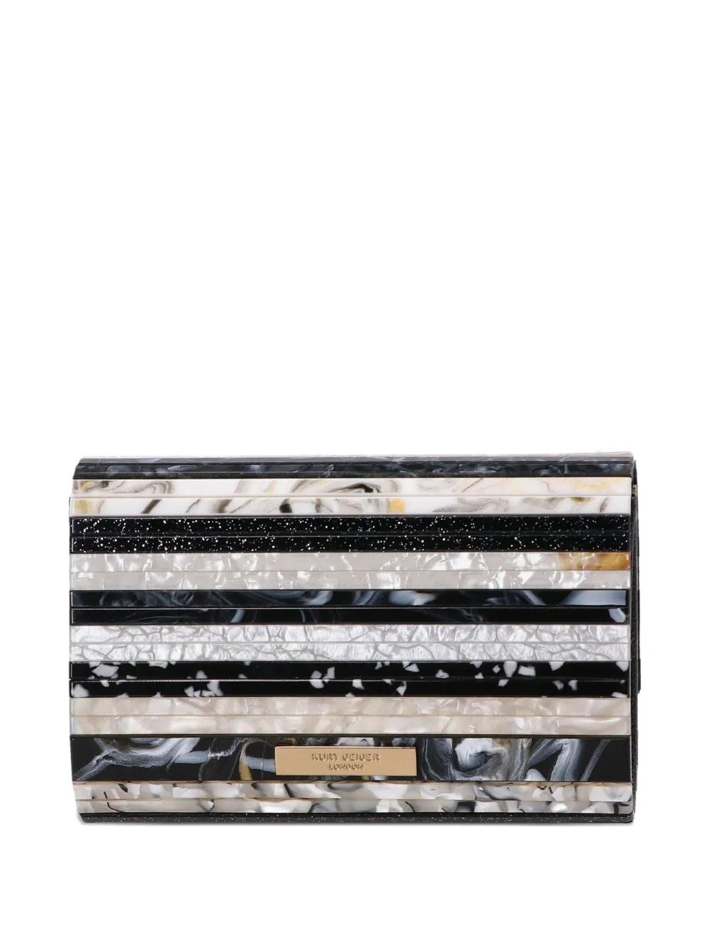 Bolso Kurt Geiger Party Eagle Rayas Blanco y Negro