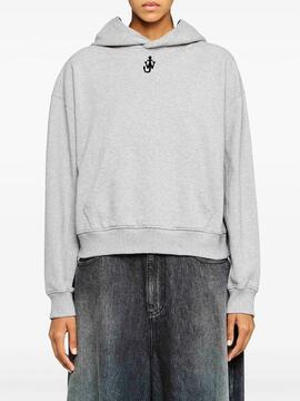 Sudadera JW Anderson Anchor Crop Hoodie Gris
