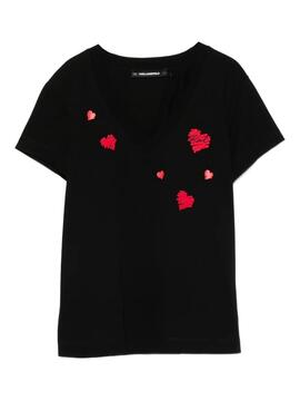 Camiseta Karl Lagerfeld Hearts Negra