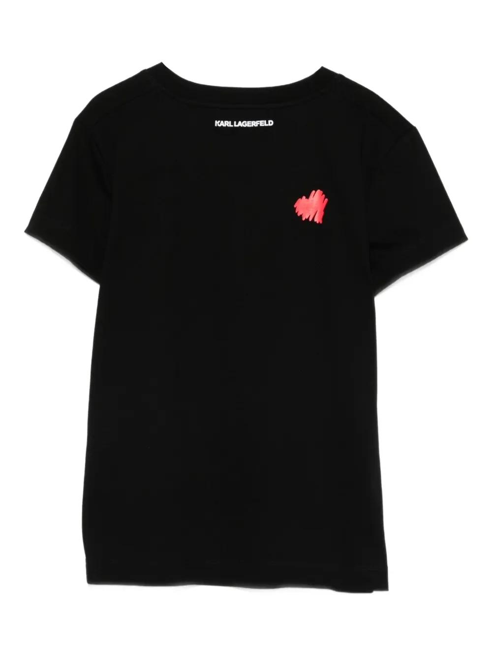 Camiseta Karl Lagerfeld Hearts Negra