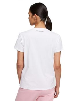 Camiseta Karl Lagerfeld blanca Rhinestone Logo