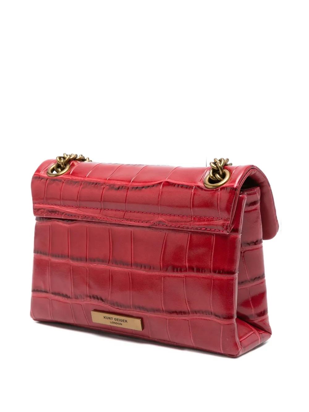 Bolso Kurt Geiger Mini Kensington Croco Rojo