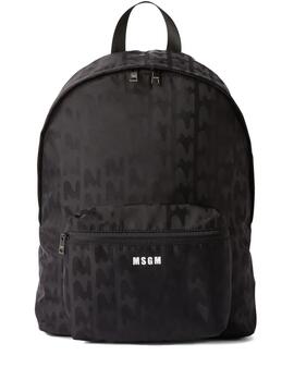 Mochila MSGM Logo Monogram Negra