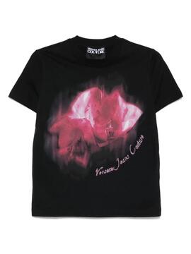 Camiseta Versace Jeans Couture Blur Flower Negra