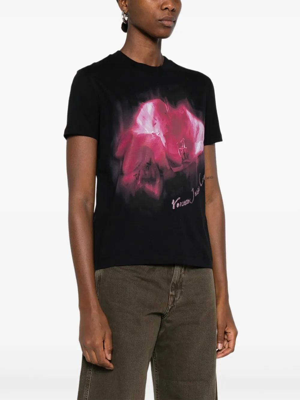 Camiseta Versace Jeans Couture Blur Flower Negra