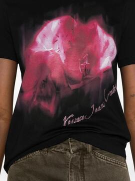 Camiseta Versace Jeans Couture Blur Flower Negra